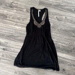 Lauren Conrad Black Sleeveless Dress with Beaded Detail
